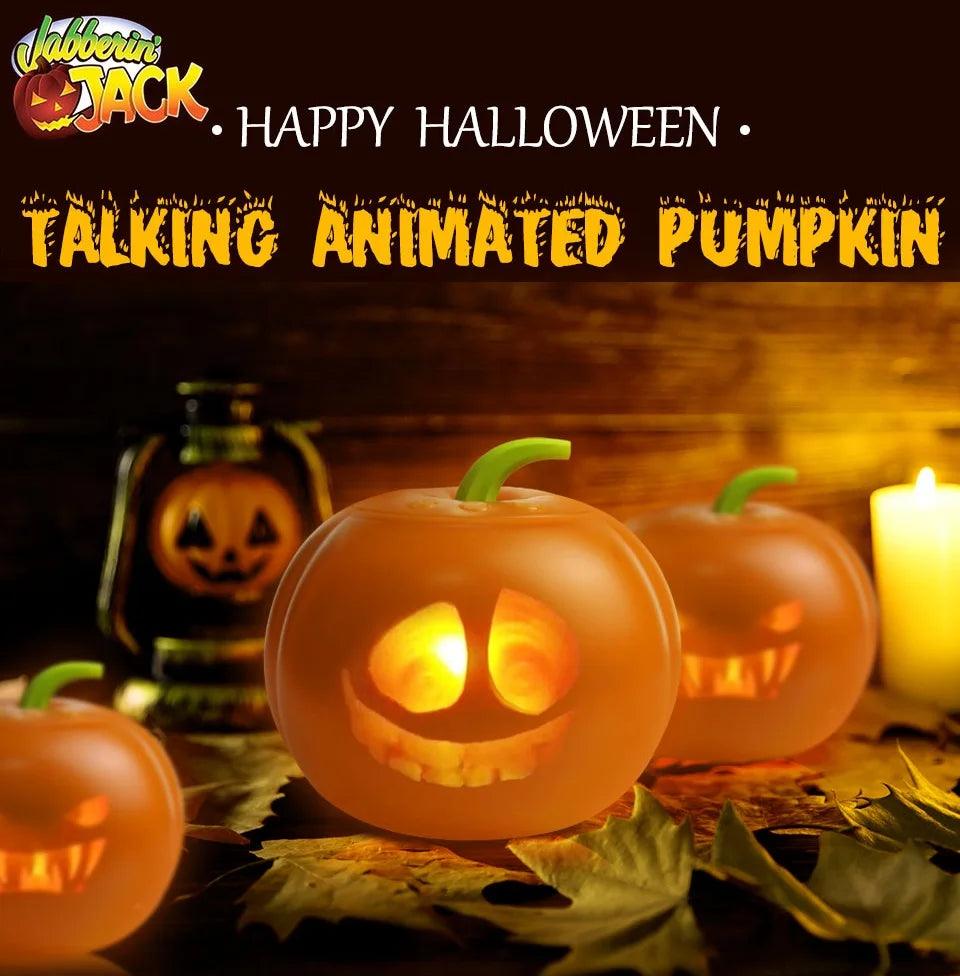 Syezyo New Halloween Pumpkin Projection Lamp Animated Talking and Singing Pumpkin LED Light for Halloween Home Party Decorations